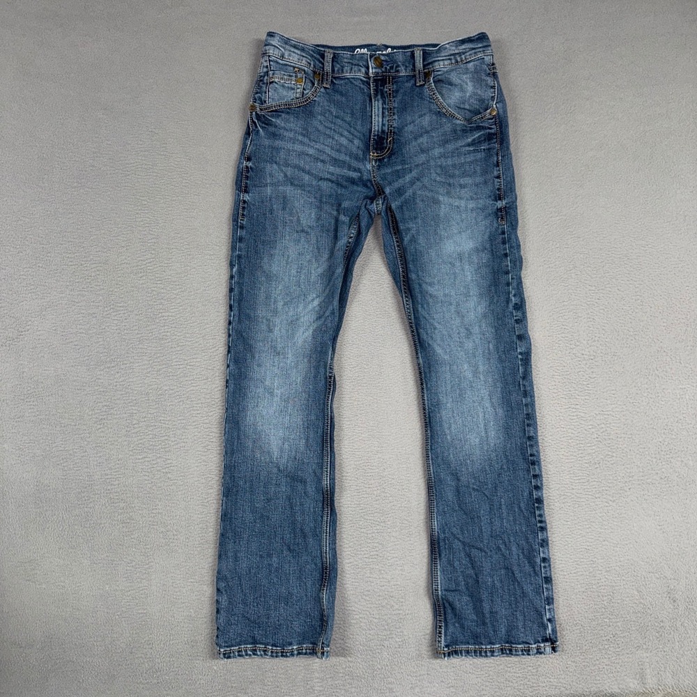 Wrangler Retro Jeans Mens 31x32 Blue Slim Boot Stretch Denim Western Cowboy
